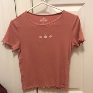 Burgundy flower Hollister shirt